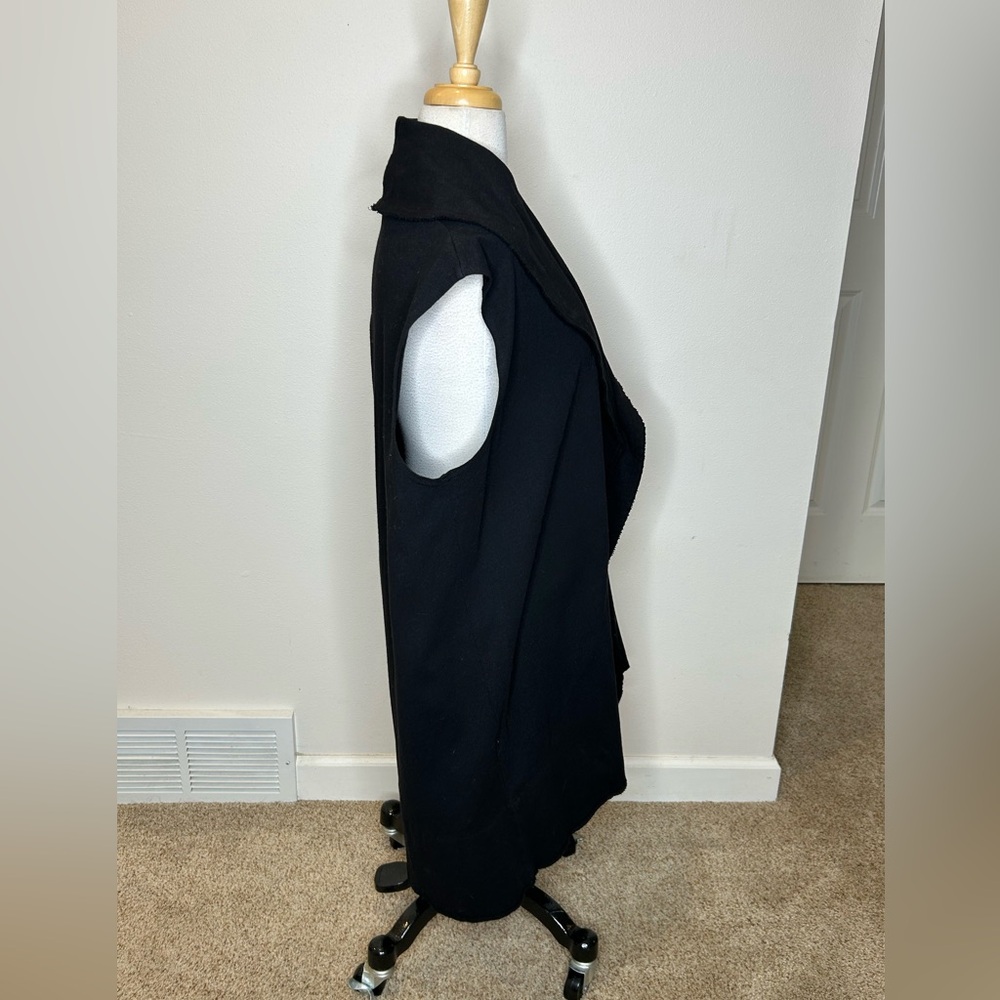 bryn Walker Cotton Open Black Cardigan Vest Size M - Picture 3 of 10